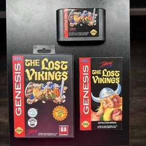 The Lost Vikings (Sega Genesis, 1993) Complete CIB Case/Manual/Game Vintage EUC